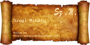 Szegi Mihály névjegykártya