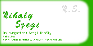 mihaly szegi business card