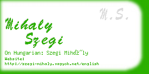 mihaly szegi business card